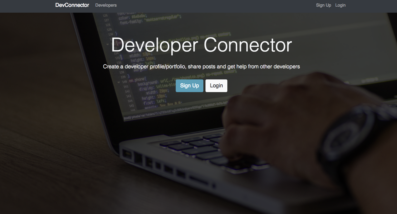 An image of the DevConnect Website